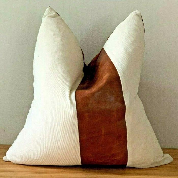 Genuine Leather Cushion Cover Pillow Cover Leather Pillow Leather Cushion Vintage Leather Tan Pillow Cover CC157