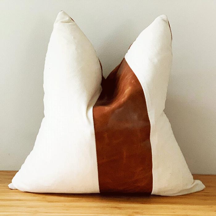 Genuine Leather Cushion Cover Pillow Cover Leather Pillow Leather Cushion Vintage Leather Tan Pillow Cover CC157