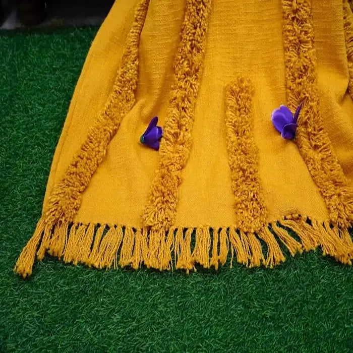 Hand Tufted Home Decor Cotton Throw Blanket Picnic Throw , Sofa Throw Handmade Throw Blanket, Boho Chick Blanket, Bedspread, Quilt, Throw