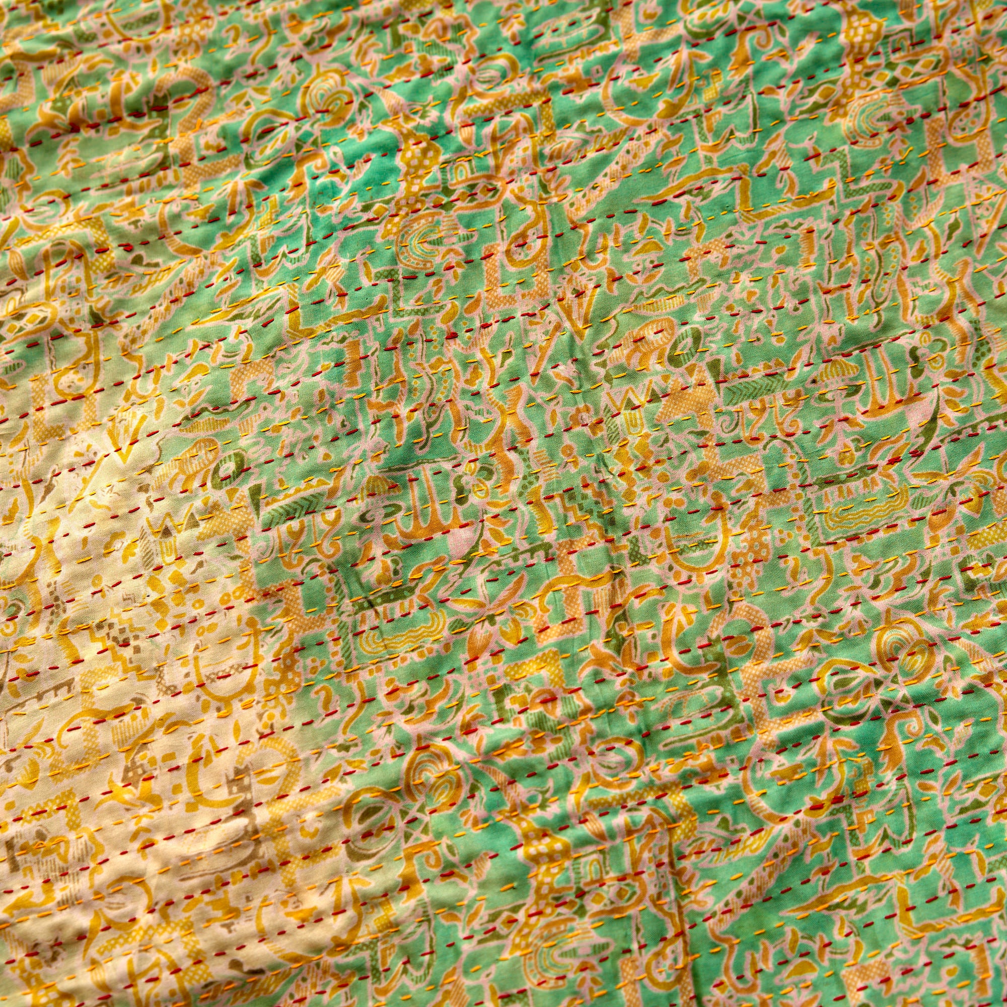 100% Silk Kantha Scarf