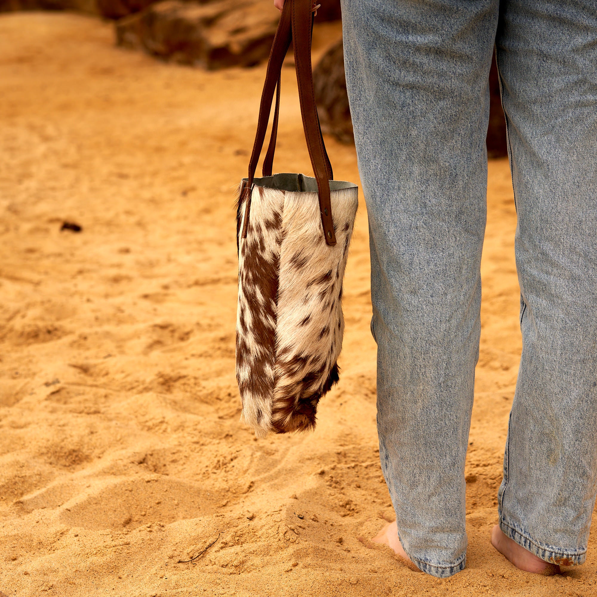 Genuine handmade cowhide leather tote shoulder purse bag