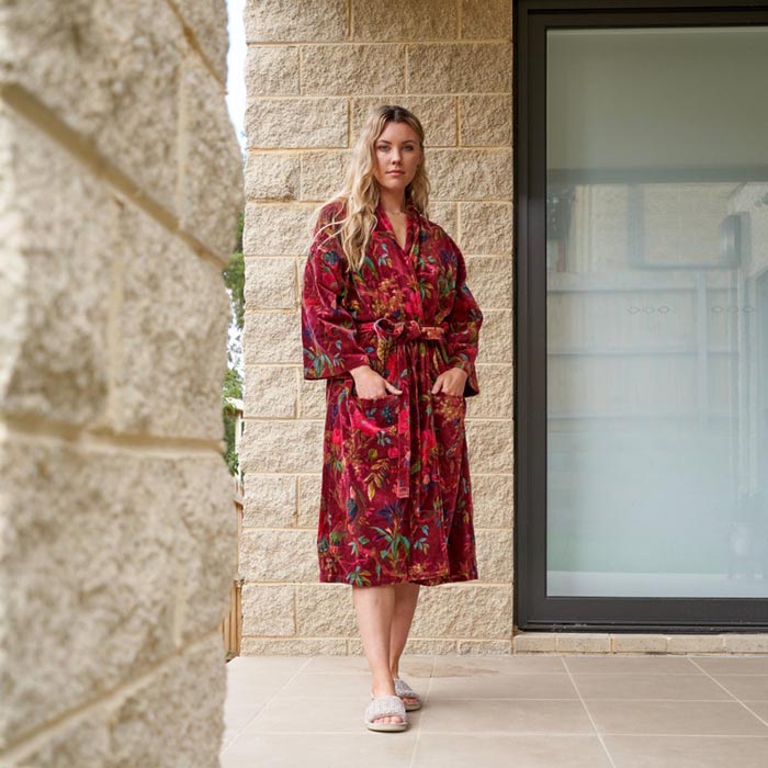 Kimono, Cotton Velvet Kimono, Bathrobe, Gift, Frida Kimono for her Floral Kimono Robe, Bridal Robes, Bridal Robes, Bridesmaids Gifts SALE VK05