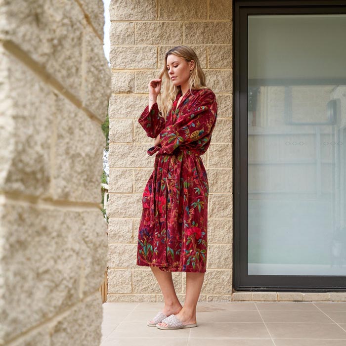 Kimono, Cotton Velvet Kimono, Bathrobe, Gift, Frida Kimono for her Floral Kimono Robe, Bridal Robes, Bridal Robes, Bridesmaids Gifts SALE VK05