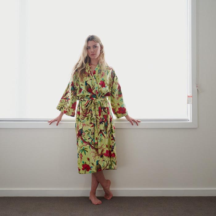 Kimono, Cotton Velvet Kimono, Bathrobe, Gift, Frida Kimono for her Floral Kimono Robe, Bridal Robes, Bridal Robes, Bridesmaids Gifts SALE VK14