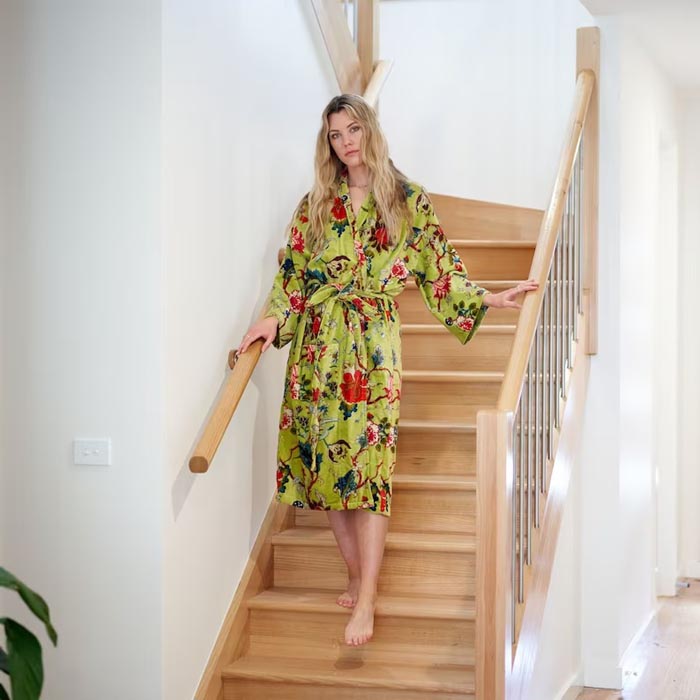 Kimono, Cotton Velvet Kimono, Bathrobe, Gift, Frida Kimono for her Floral Kimono Robe, Bridal Robes, Bridal Robes, Bridesmaids Gifts SALE VK19