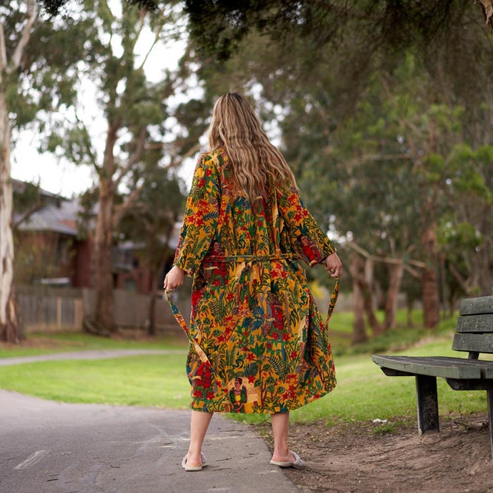 Kimono, Cotton Velvet Kimono, Bathrobe, Gift, Frida Kimono for her Floral Kimono Robe, Bridal Robes, Bridal Robes, Bridesmaids Gifts SALE VK20