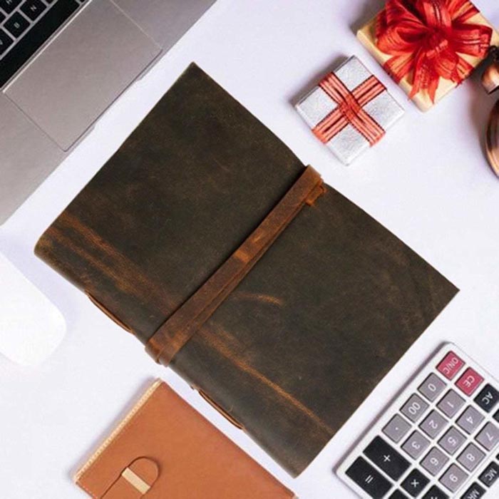 Leather Journal Handmade Note Sketch Book Diary FKCK00042