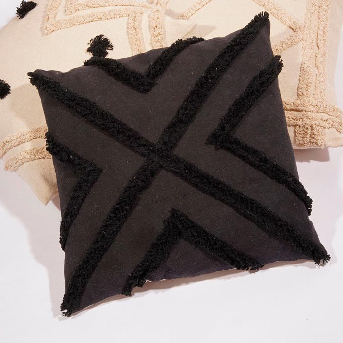 Linen Connections Tassel Hand Tufted Cushion Cover Moroccan Boho 'Shaggy' Beni Ourain Style Cushion Cover Berber Style Cushion Cover CC173