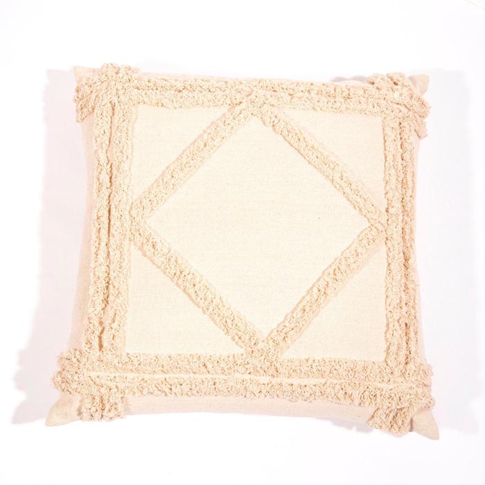 Linen Connections Tassel Hand Tufted Cushion Cover Moroccan Boho 'Shaggy' Beni Ourain Style Cushion Cover Berber Style Cushion Cover CC179
