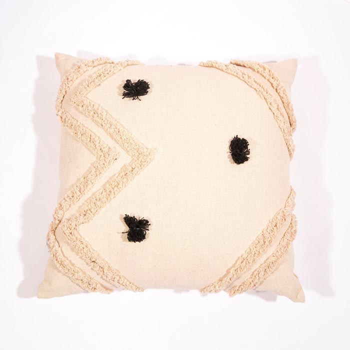 Linen Connections Tassel Hand Tufted Cushion Cover Moroccan Boho 'Shaggy' Beni Ourain Style Cushion Cover Berber Style Cushion Cover CC181