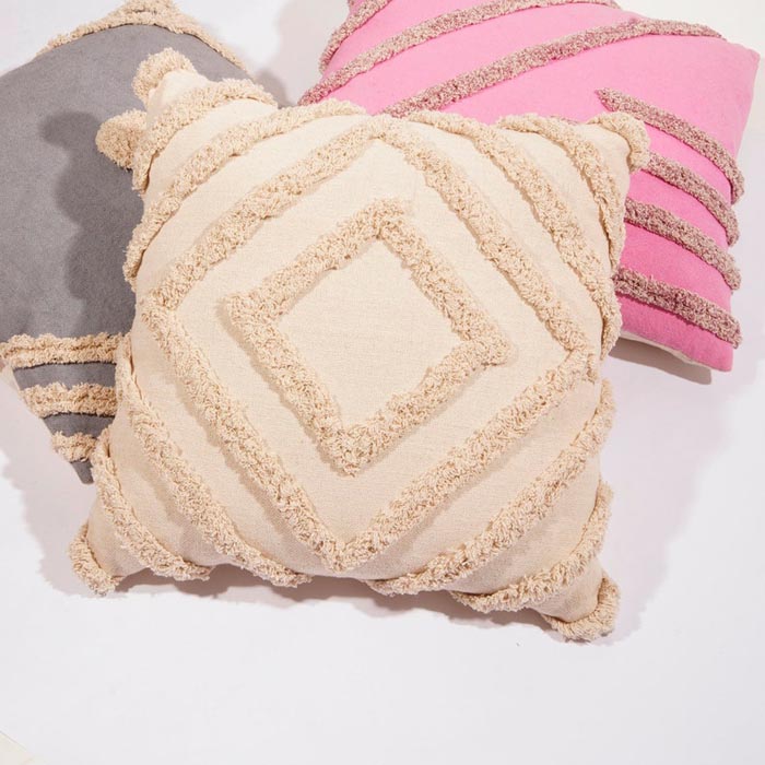 Linen Connections Tassel Hand Tufted Cushion Cover Moroccan Boho 'Shaggy' Beni Ourain Style Cushion Cover Berber Style Cushion Cover CC182