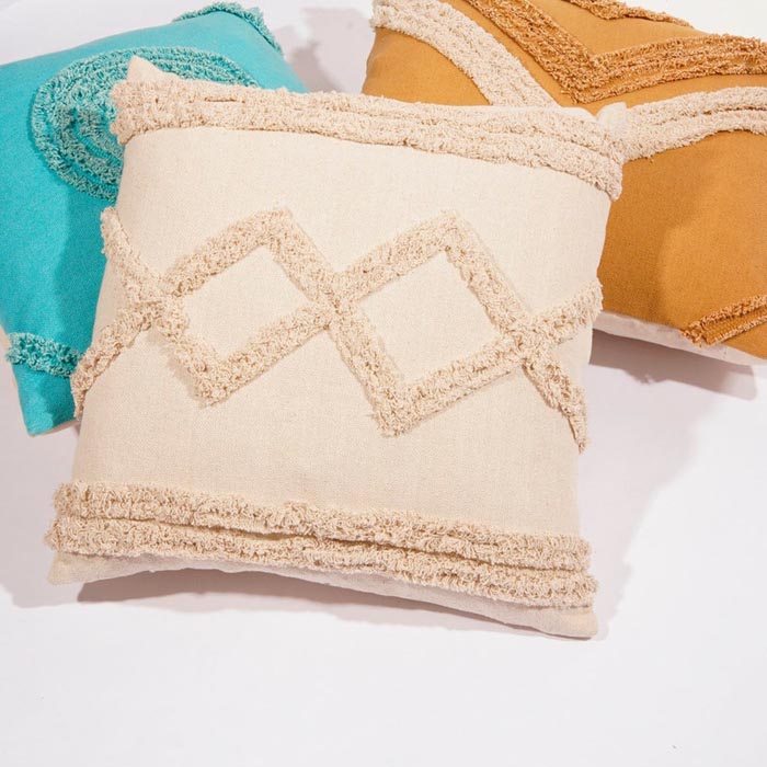 Linen Connections Tassel Hand Tufted Cushion Cover Moroccan Boho 'Shaggy' Beni Ourain Style Cushion Cover Berber Style Cushion Cover CC185