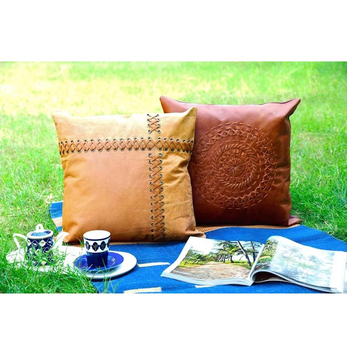 Melbourne Leather Co Genuine Leather Patchwork Cushion Cover Pillow Cover Leather Pillow Leather Cushion Vintage Leather Tan Pillow Cover CC154