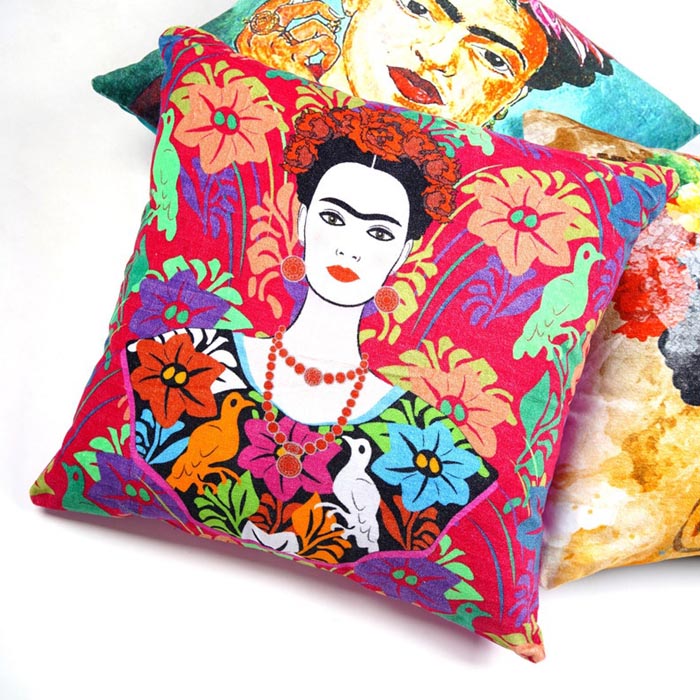 Mexican Painter Pillow Case, Frida Floral Decorative Cushion, Mexican Painter Art Garden Country Mexico Muertes Cushion Cover CC52