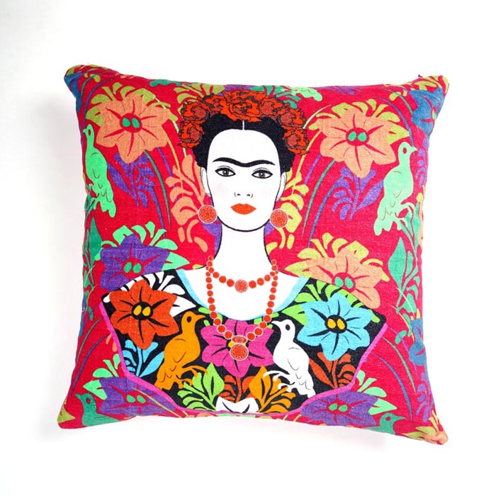 Mexican Painter Pillow Case, Frida Floral Decorative Cushion, Mexican Painter Art Garden Country Mexico Muertes Cushion Cover CC52