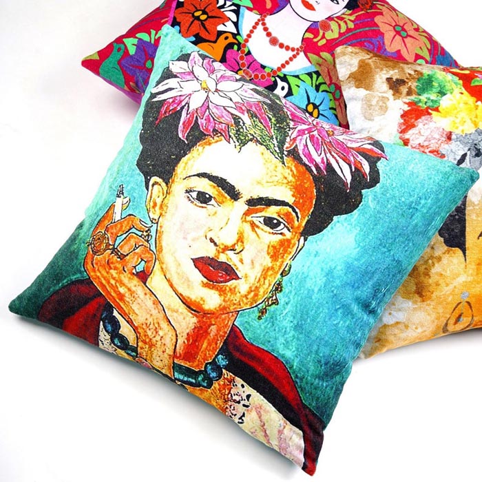 Mexican Painter Pillow Case, Frida Floral Decorative Cushion, Mexican Painter Art Garden Country Mexico Muertes Cushion Cover CC53