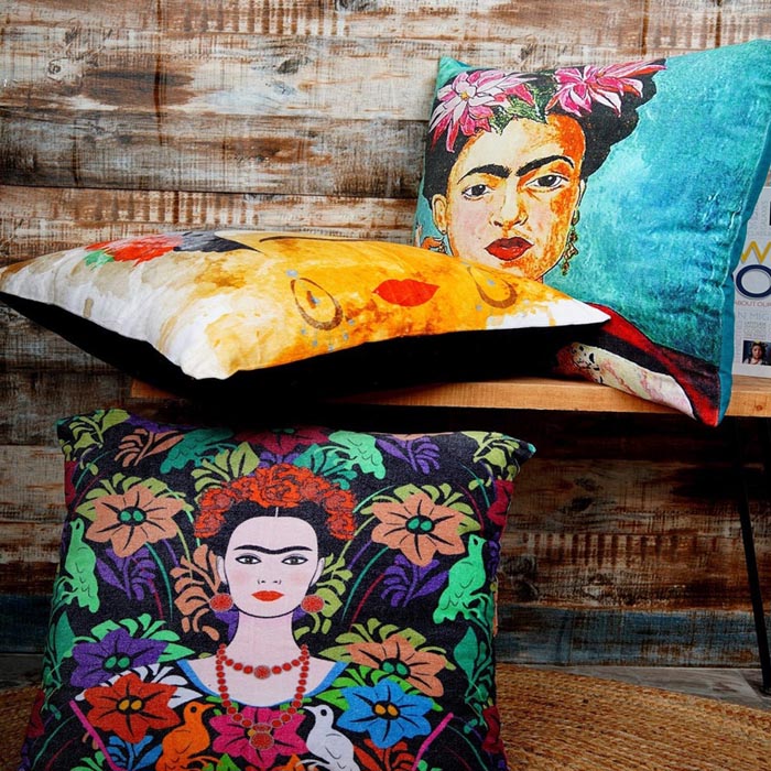 Mexican Painter Pillow Case, Frida Floral Decorative Cushion, Mexican Painter Art Garden Country Mexico Muertes Cushion Cover CC53