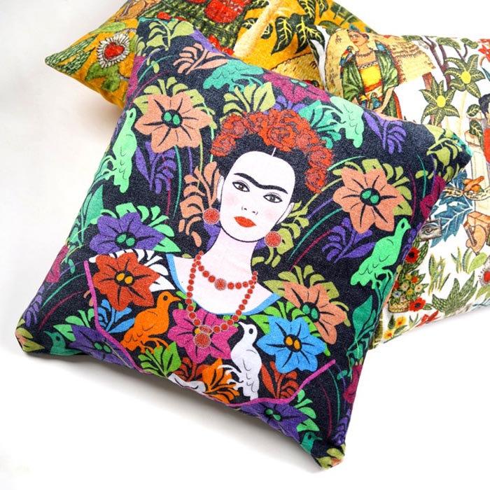Mexican Painter Pillow Case, Frida Floral Decorative Cushion, Mexican Painter Art Garden Country Mexico Muertes Cushion Cover CC55
