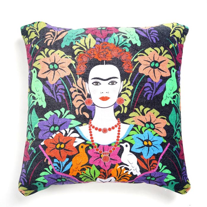 Mexican Painter Pillow Case, Frida Floral Decorative Cushion, Mexican Painter Art Garden Country Mexico Muertes Cushion Cover CC55