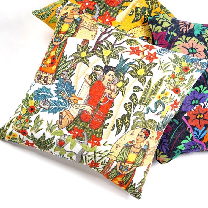 Mexican Painter Pillow Case, Frida Floral Decorative Cushion, Mexican Painter Art Garden Country Mexico Muertes Cushion Cover CC61
