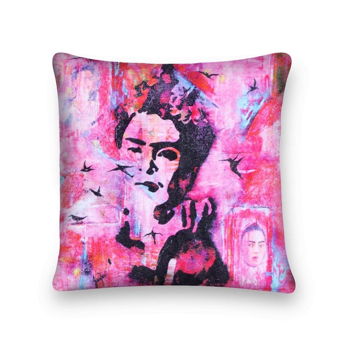 Mexican Painter Pillow Case, Frida Floral Decorative Cushion, Mexican Painter Art Garden Country Mexico Muertes Cushion Cover CC71