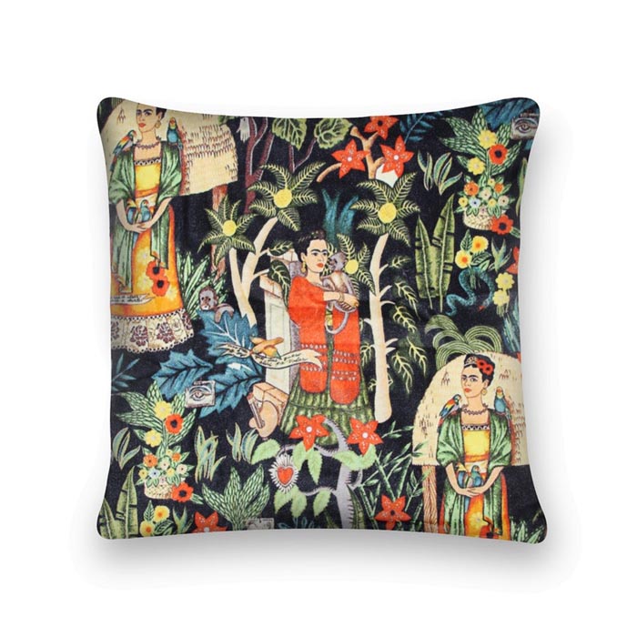 Mexican Painter Pillow Case, Frida Floral Decorative Cushion, Mexican Painter Art Garden Country Mexico Muertes Cushion Cover CC72