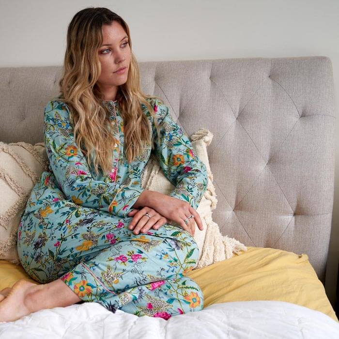 PJ Set Lounge Wear Multi Coloured BLUE FLORAL Includes 4 Sizes - S,M,L,XL PJ16