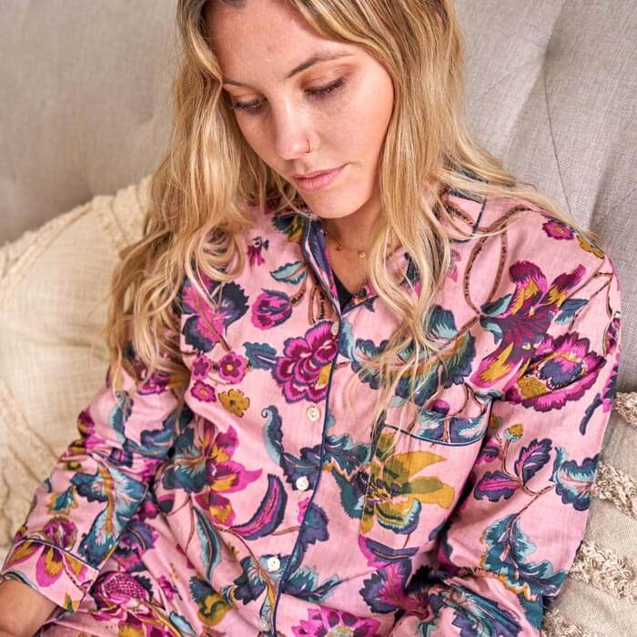 PJ Set Lounge Wear Multi Coloured Pink Floral Includes 4 Sizes PJ30