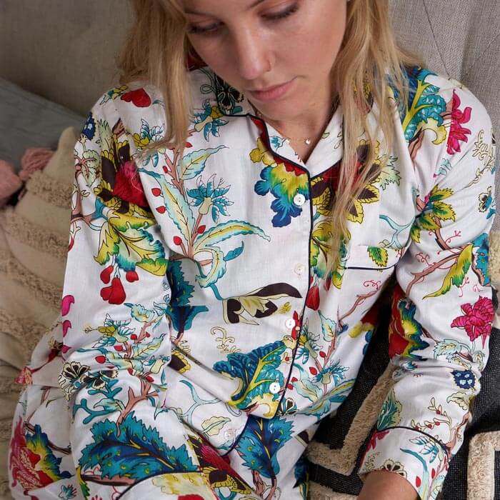PJ Set Lounge Wear White Floral Includes 4 sizes - S,M,L,XL PJ14