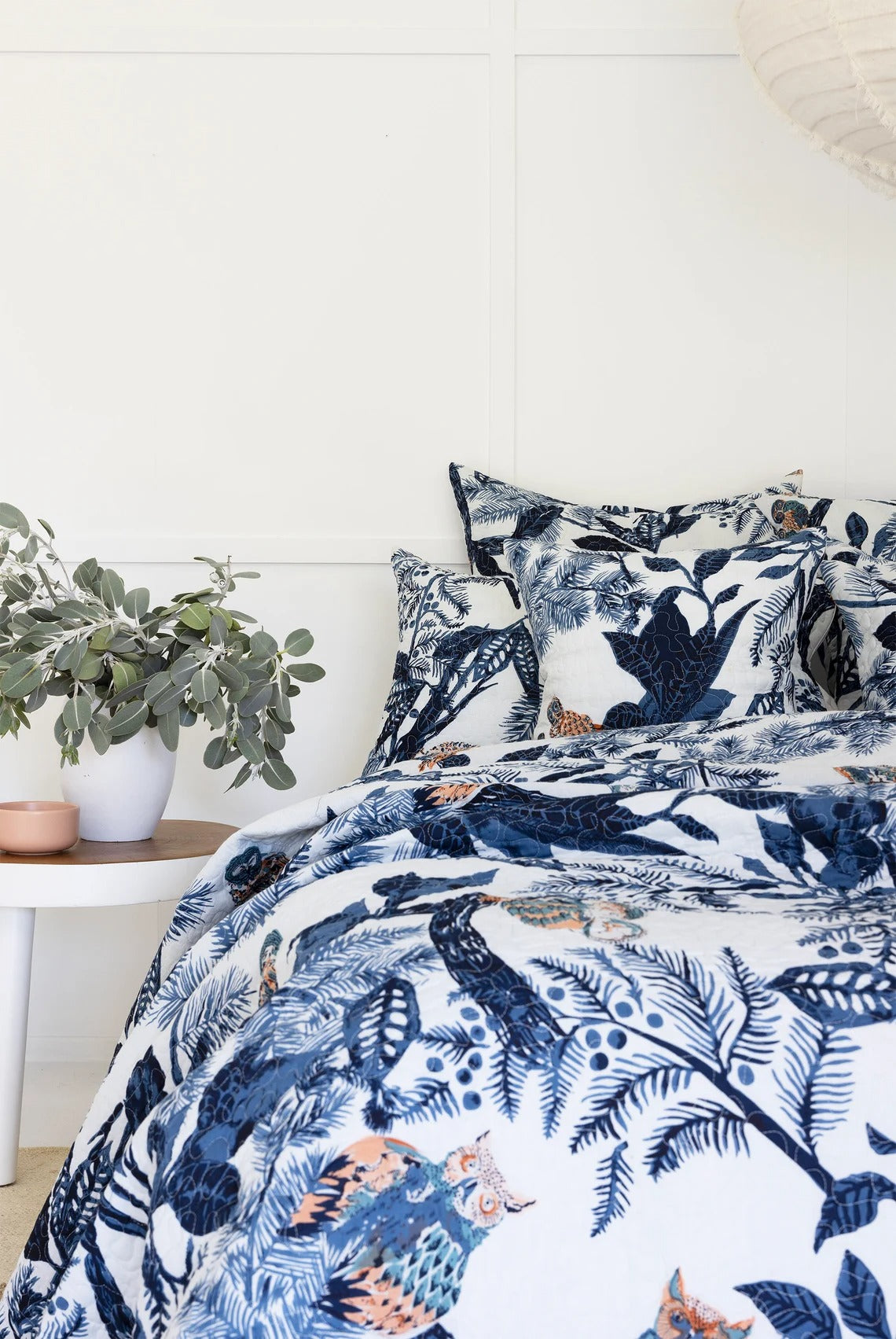 Floral Cotton Quilt Throw Bedspread Block Print Quilt Indian Quilt Comforter Duvet Cover Quilt Gift - Blue Owl