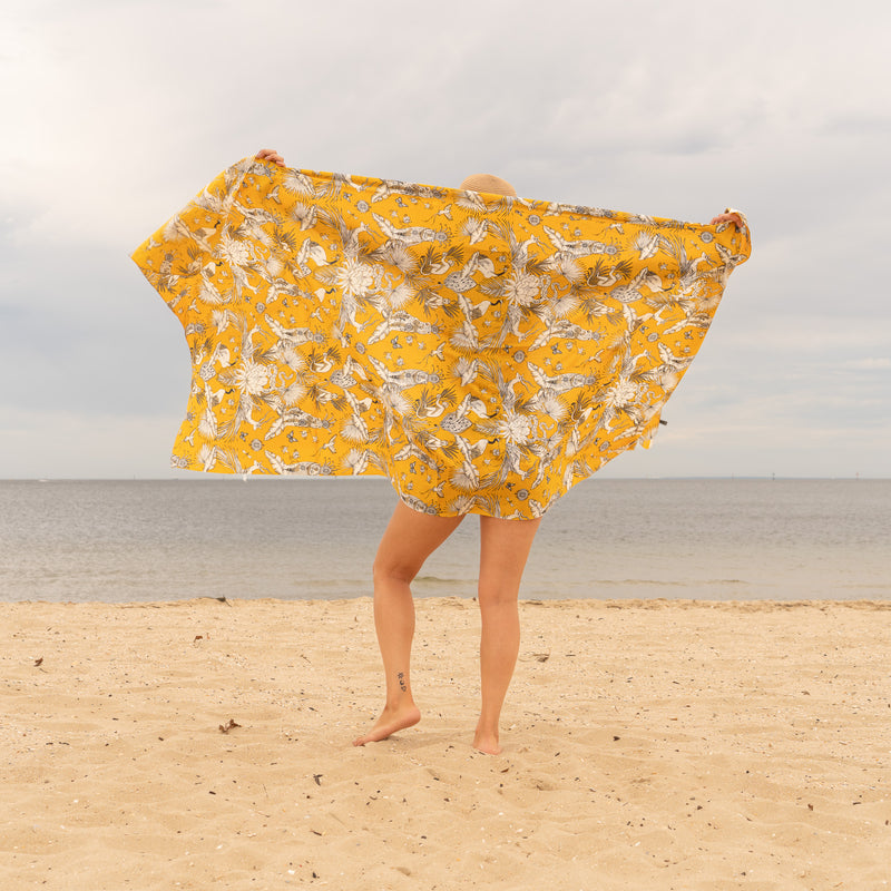 Mustard Florals - 100% Cotton Sarong