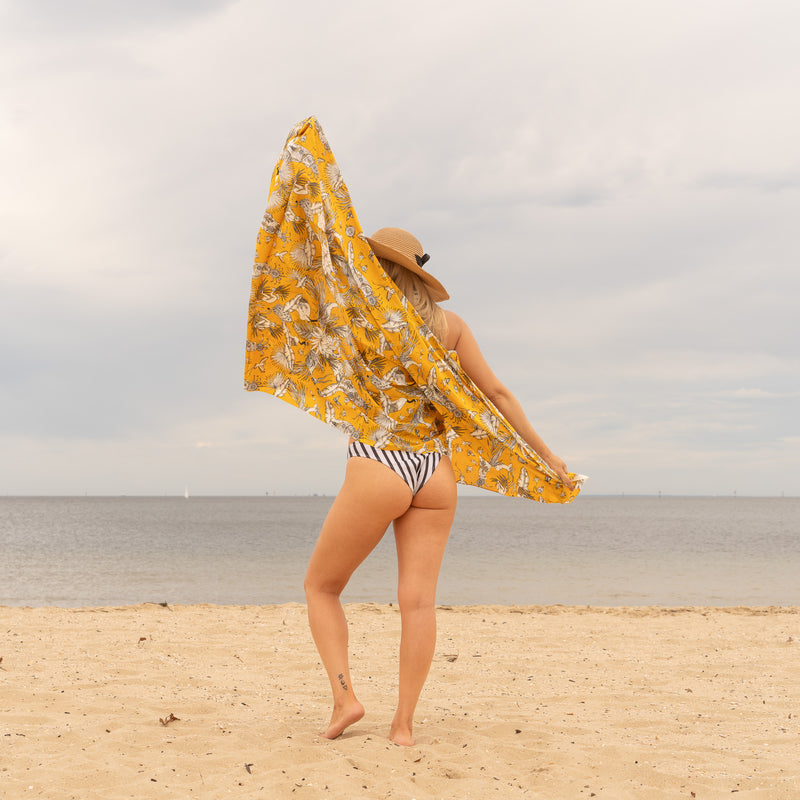 Mustard Florals - 100% Cotton Sarong
