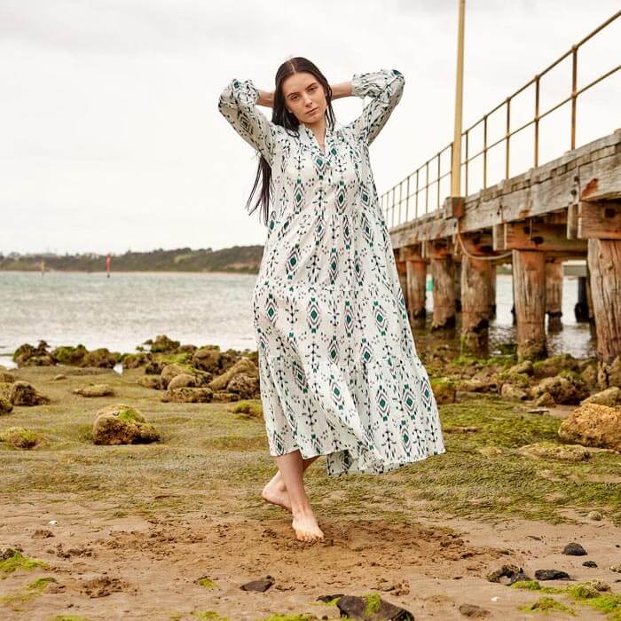 Set of 2 Cotton Maxi Dress Summer Dress Boho dress Long Boho Dress Block Print Price includes 2 Sizes S,M,L,XL BD19