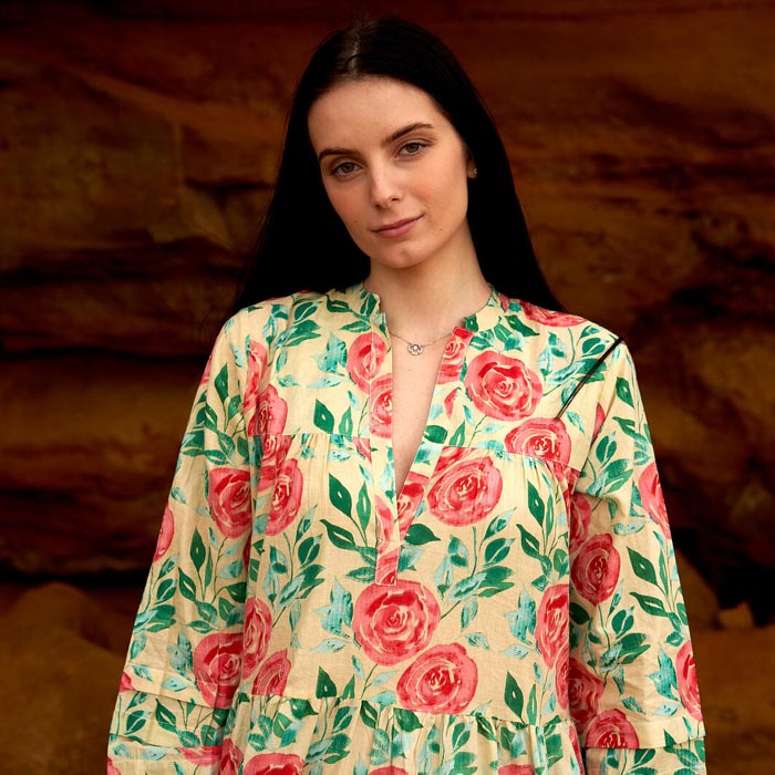 Set of 2 Cotton Maxi Dress Summer Dress Boho dress Long Boho Dress Floral roses Price includes 2 Sizes S,M,L,XL BD23