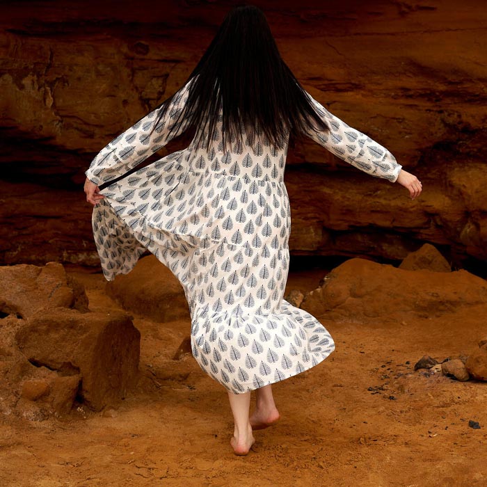 Set of 2 Cotton Maxi Dress Summer Dress Boho dress Long Boho Dress White Printed Price includes 2 Sizes S,M,L,XL BD21