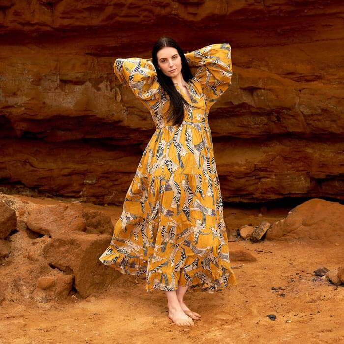 Set of 2 Cotton Maxi Dress Summer Dress Boho dressLong Boho Dress Aztec Mustard Price includes 2 Sizes S,M,L,XL BD10