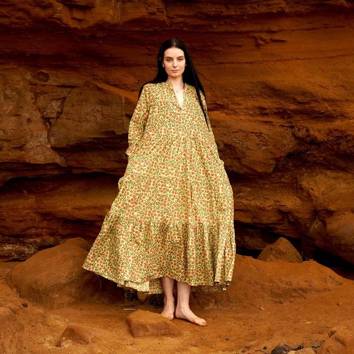 Set of 2 Cotton Maxi Dress Summer Dress Boho dressLong Boho Dress Floral Print Price includes 2 Sizes S,M,L,XL BD17