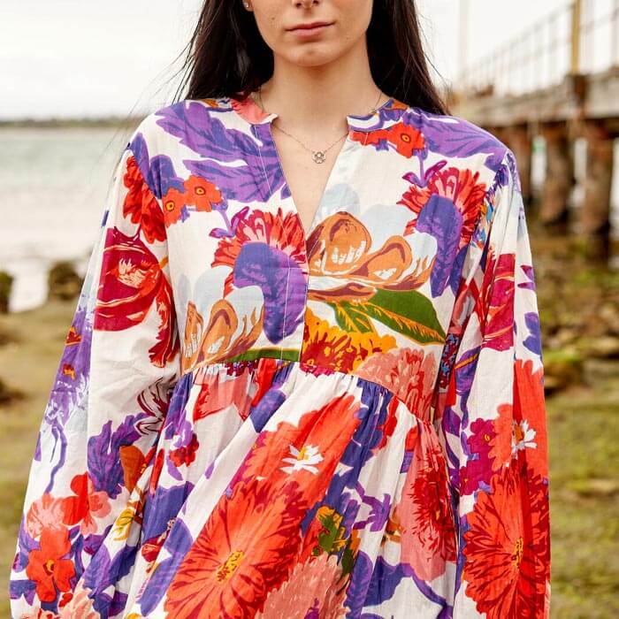 Set of 2 Cotton Maxi Dress Summer Dress Boho dressLong Boho Dress Floral Whites Price includes 2 Sizes S,M,L,XL BD6