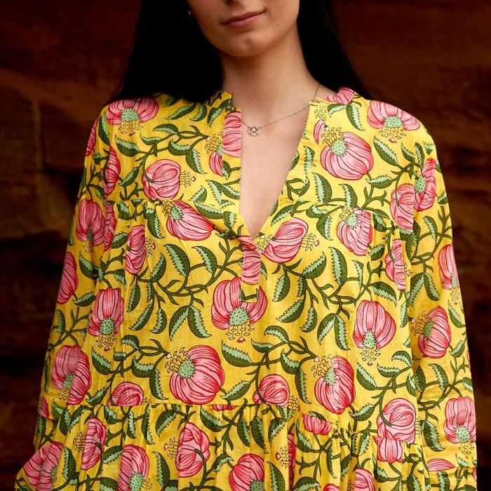 Set of 2 Cotton Maxi Dress Summer Dress Boho dressLong Boho Dress Mustard Price includes 2 Sizes S,M,L,XL BD14