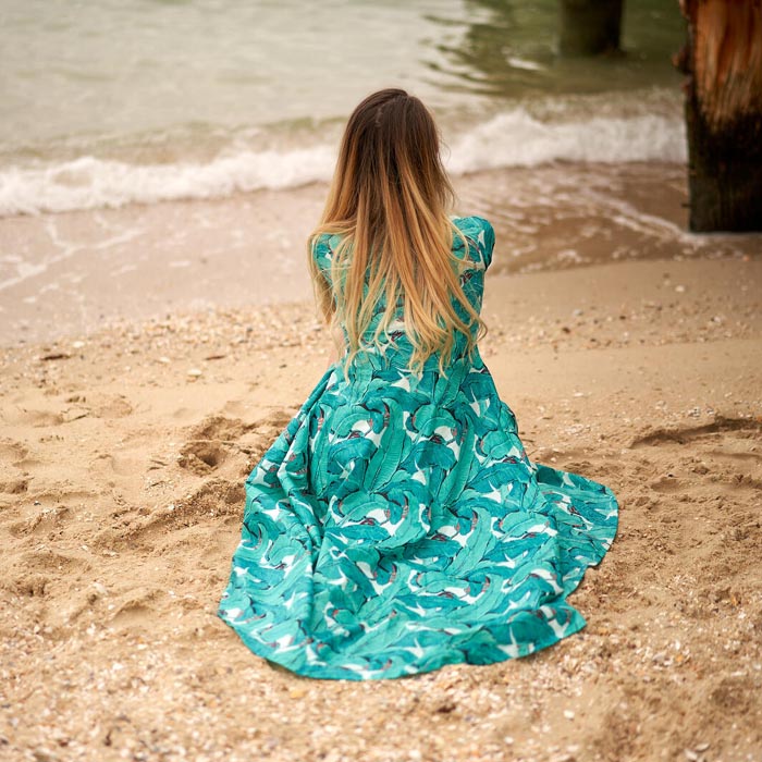 Set of 2 Umbrella Dresses Summer Dress Boho dress Long Boho Dress Leave Print Price includes 2 Sizes S,M,L,XL BD32