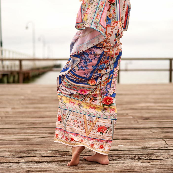 Silk Blend kaftan for women Long Caftan Resort Wear Vacation Beach Dress Boho Silk Dress Kaftan Floral SK08