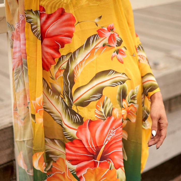 Silk Blend kaftan for women Long Caftan Resort Wear Vacation Beach Dress Boho Silk Dress Kaftan Floral SK11