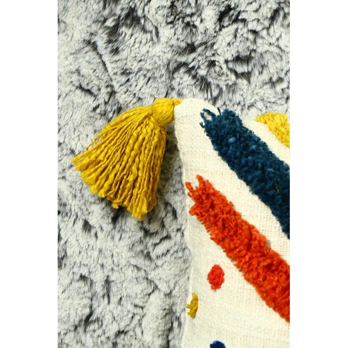 Tassels Linen Cushion Cover 30x50cm Beige Pillow Cover Handmade Boho rustic decor cream Moroccan Cushions Hand Tufted Cushion Lumbar Pillow CC189