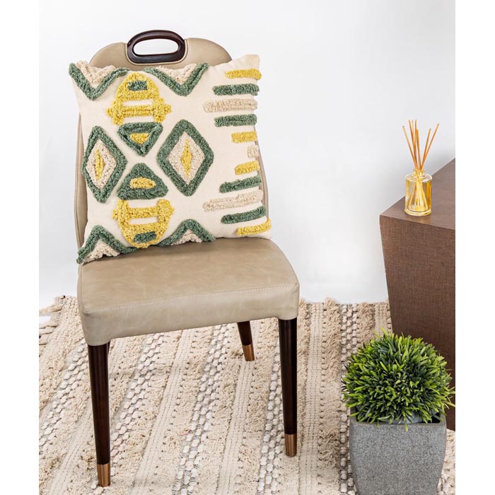 Tassels Linen Cushion Cover 50x50cm Beige Pillow Cover Handmade Boho rustic decor cream Moroccan Cushions Hand Tufted Cushion Lumbar Pillow CC207