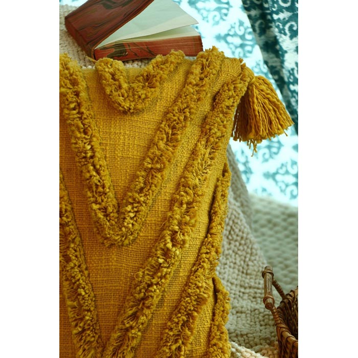 Tassels Linen Cushion Cover 50x50cm Beige Pillow Cover Handmade Boho rustic decor cream Moroccan Cushions Hand Tufted Cushion Lumbar Pillow CC163