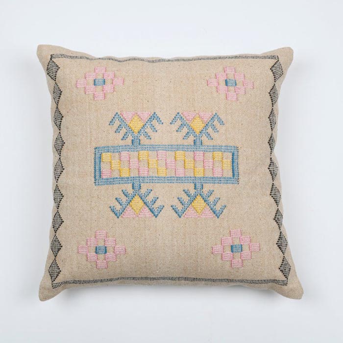 Tassels Linen Cushion Cover 50x50cm Beige Pillow Cover Handmade Boho rustic decor cream Moroccan Cushions Hand Tufted Cushion Lumbar Pillow CC202