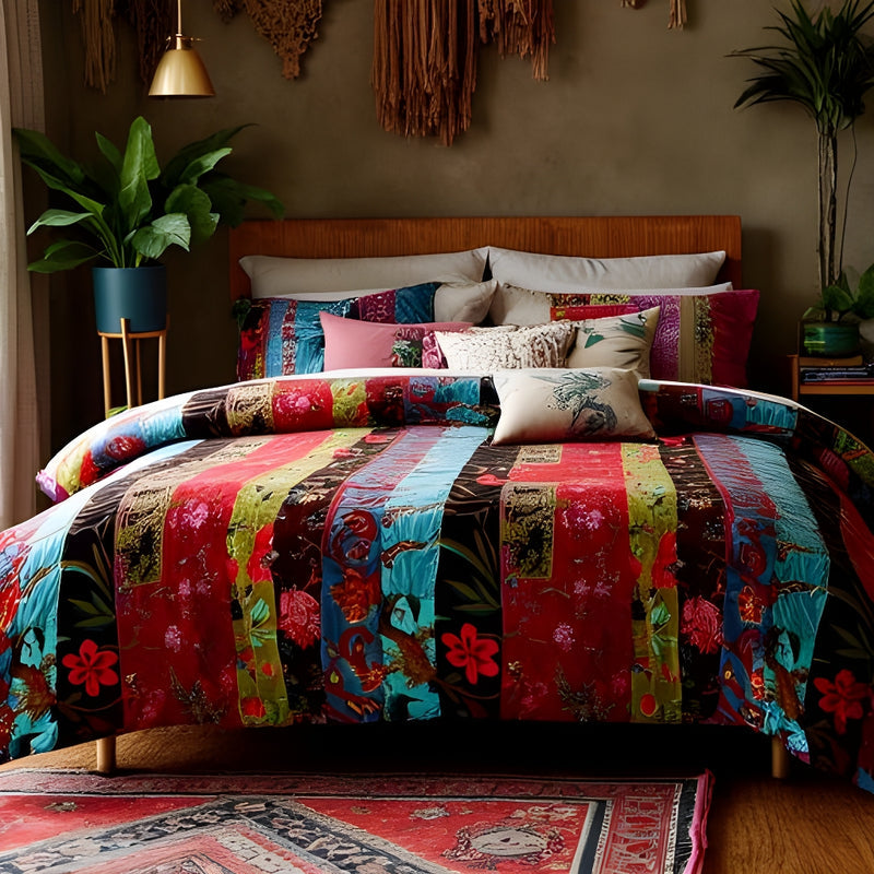 Velvet Floral Quilt - Patchwork Mix