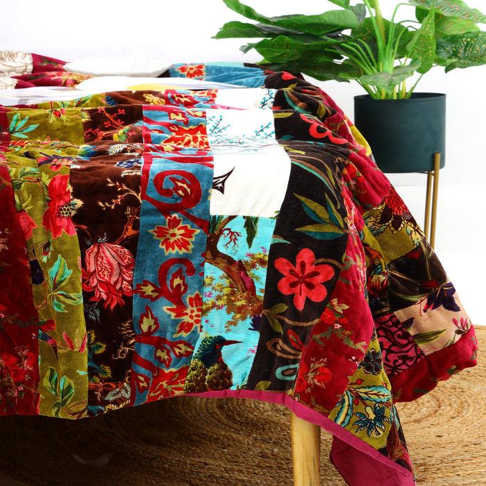 Velvet Floral Quilt - Patchwork Mix