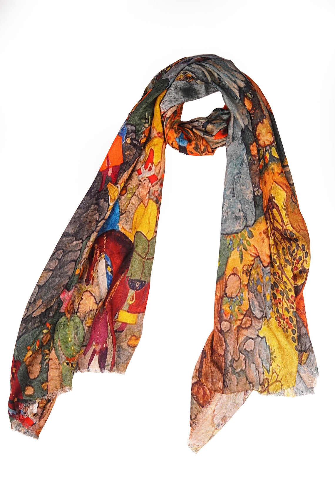 Silk Modal Scarf, long all season scarf in luxurious fabric blend, shawl and wrap, accessories for women, gifts for her, summer scarf, shawl - Green