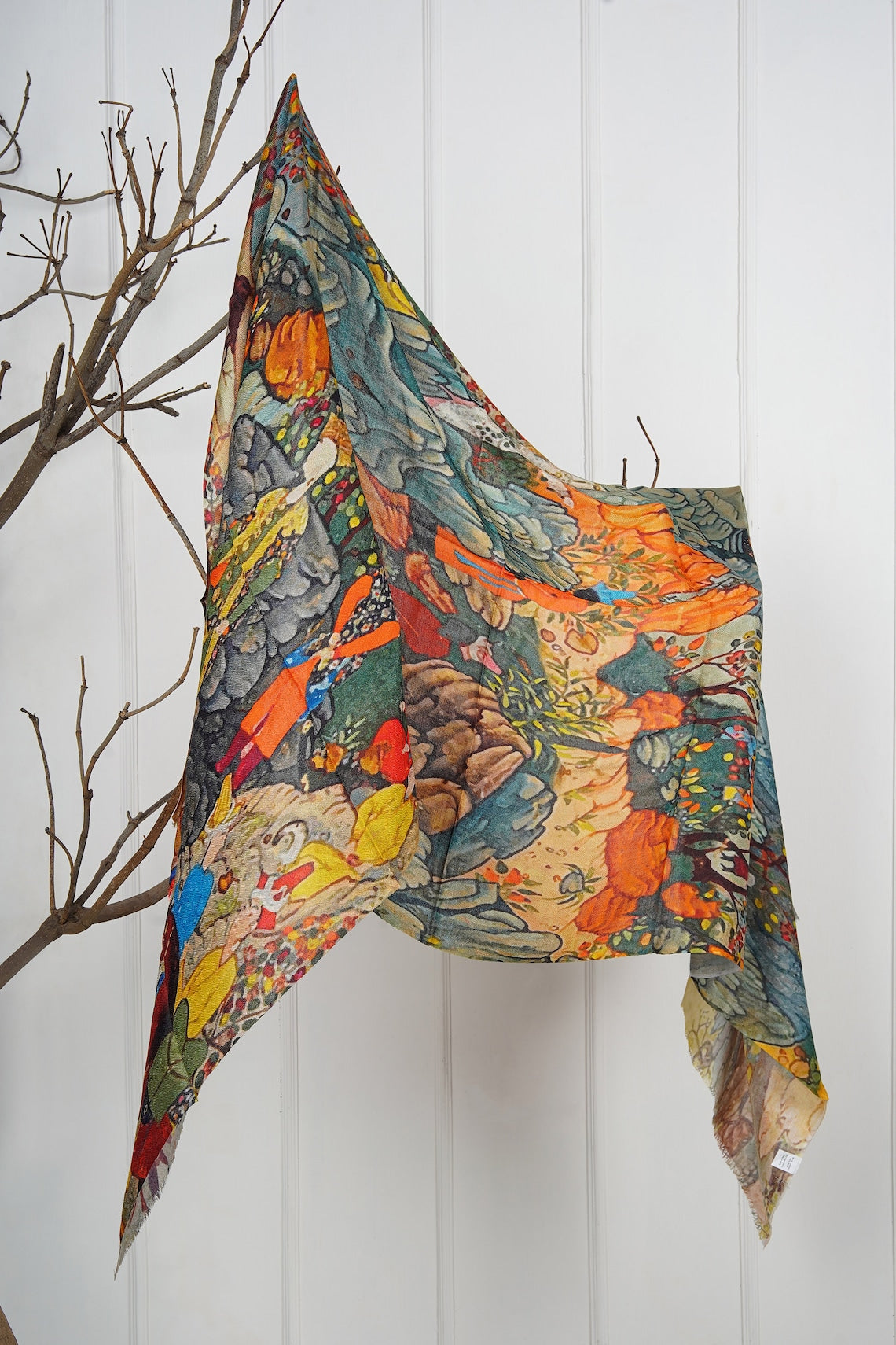 Silk Modal Scarf, long all season scarf in luxurious fabric blend, shawl and wrap, accessories for women, gifts for her, summer scarf, shawl - Green